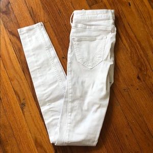Hollister White Distressed Skinny Jeans